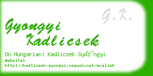 gyongyi kadlicsek business card